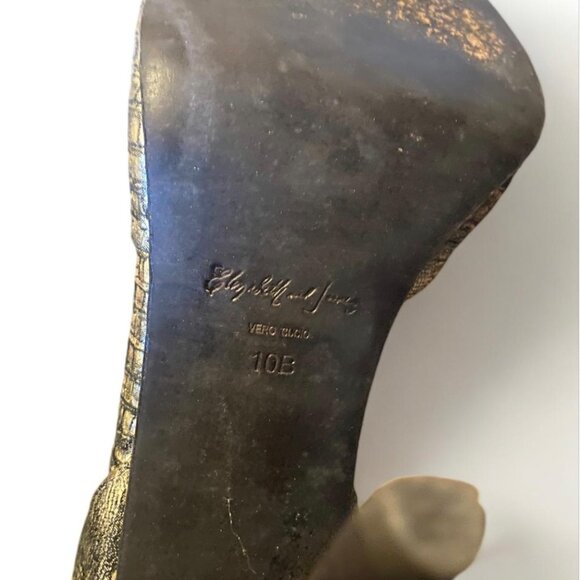 VINTAGE- ELIZABETH AND JAMES GOLD OCEAN HEELS SIZE - 10 -MSRP $295 - Picture 6 of 8